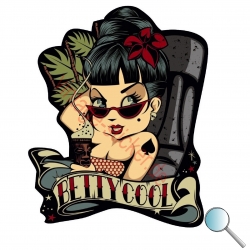 Autoaufkleber Betty Rockabilly, Aufkleber Betty Boop Cool