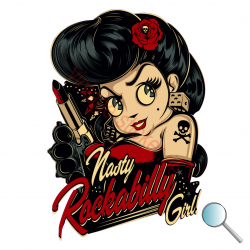 Autoaufkleber Nasty Rockabilly Girl, Aufkleber Nasty Rockabilly Girl