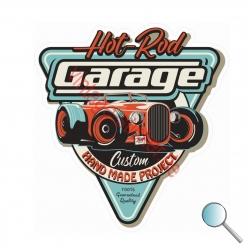 Autoaufkleber Hot Rod Garage, Aufkleber Hot Rod Garage