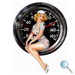 Autoaufkleber  Pin Up Tacho, Aufkleber  Pin Up Tacho