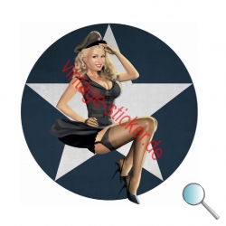 Autoaufkleber Pin Up Army Star, Aufkleber Pin Up Army Star