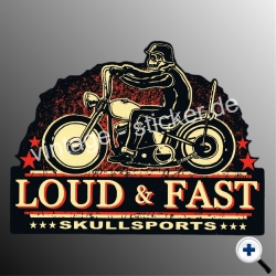 Autoaufkleber Skullsports Loud & Fast