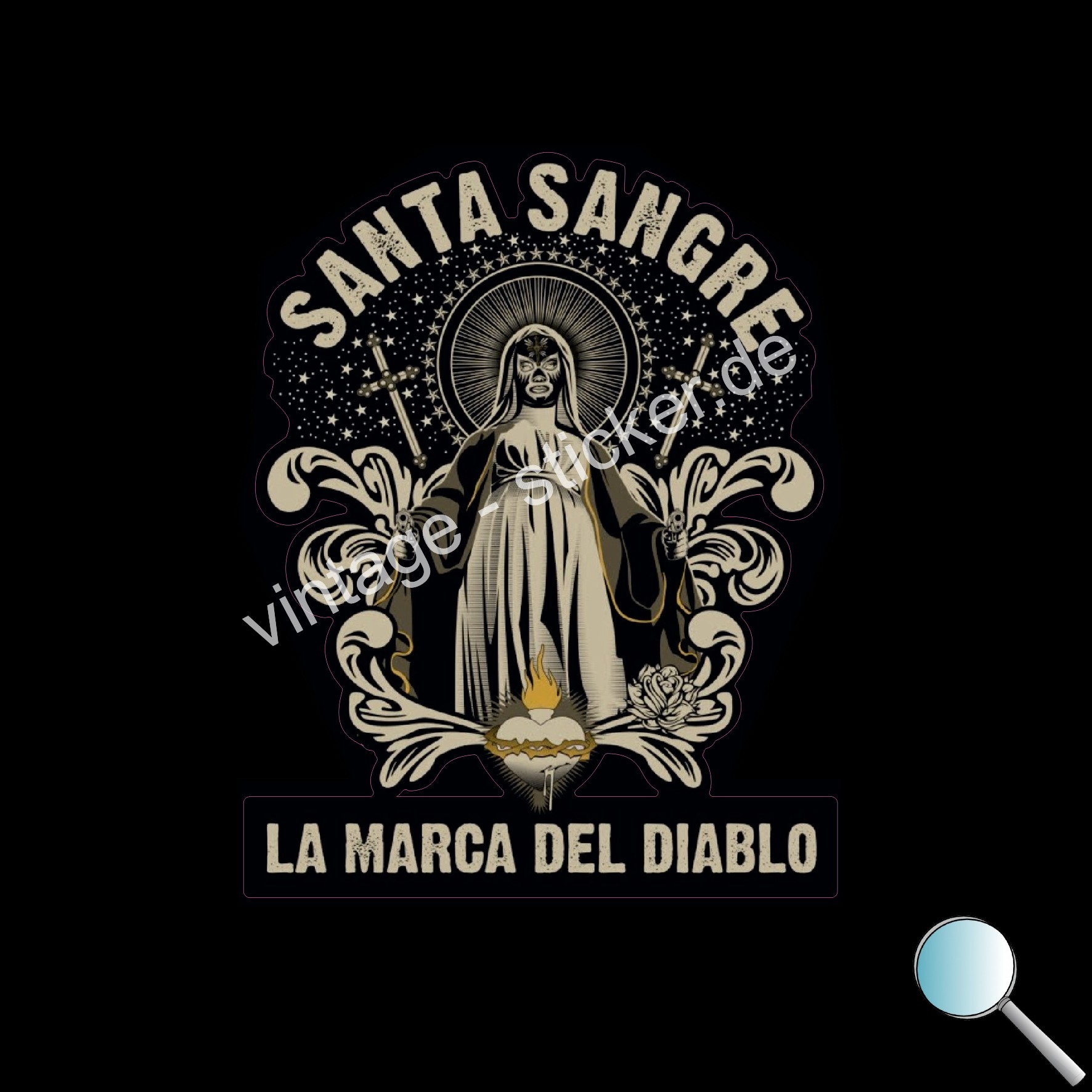 T-shirt King Kerosin Santa Sangre – Stile Rockabilly Con Teschio Di Zucchero, Nuova!