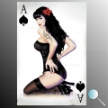 Autoaufkleber Pin Up Pik Ass, AufkleberPin Up Pik Ass
